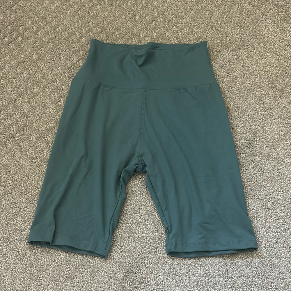 Amazon Women's High-Waist Bike Shorts Teal Green